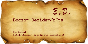 Boczor Dezideráta névjegykártya